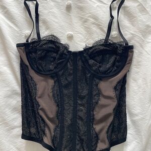 Urban Outfitters Black Lace Corset Top